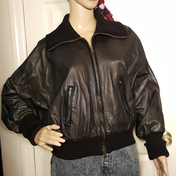 Theory Jackets & Blazers - Theory Black Leather Bomber Jacket- Made in Italy